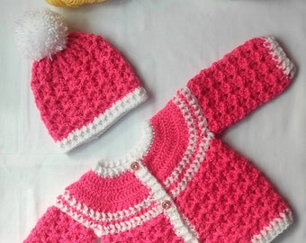 Cardigan Baby Sweater Combo Handknit Set (6 to 12 months)