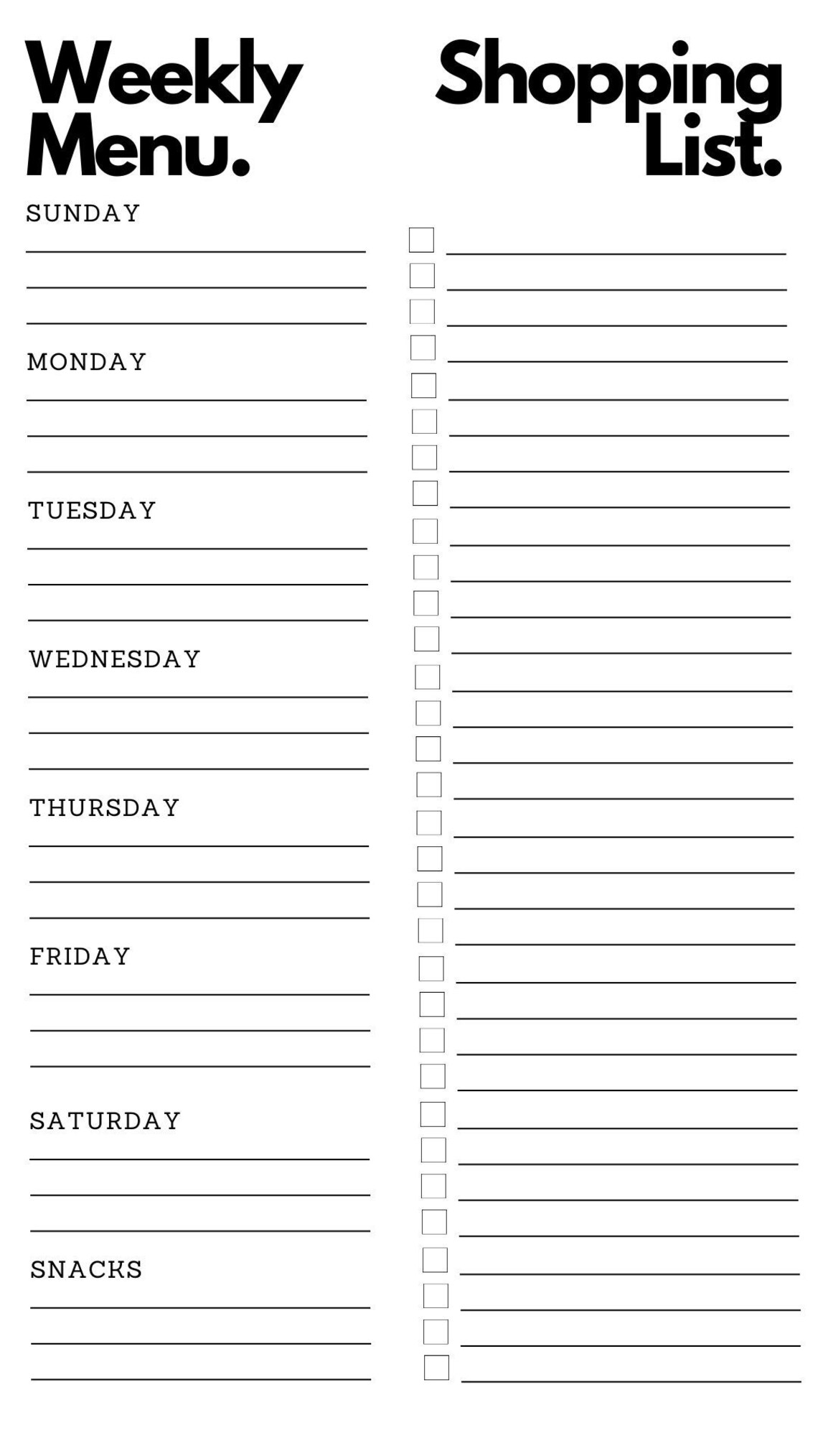 Menu Planner Shopping List Etsy menu-planner-shopping-list-etsy