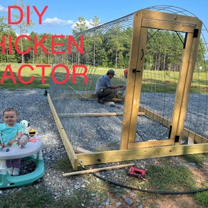 Cattle panel Chicken tractor plans with time lapse video - PDF File Instant Download