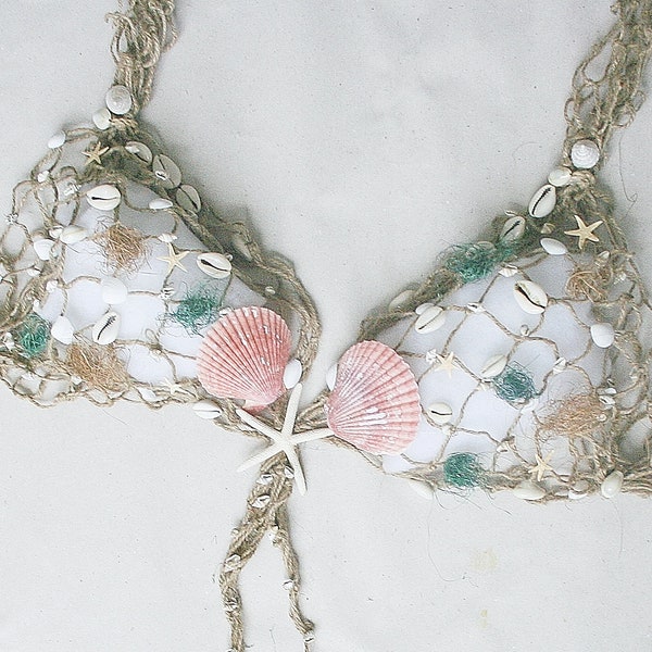 Reggiseno a rete da sirena, tutte le taglie, regolabile, tasse doganali USA incluse nel prezzo
