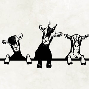 Chèvre drôle curieuse Svg | Svg chèvre | Vecteur Svg de chèvre | Svg animaux de la ferme| Chèvre Clipart mignon | Chèvre Svg pour Cricut | Téléchargement instantané