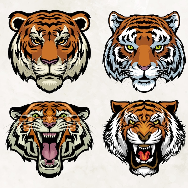 Tiger Mascot svg | Tiger Head Svg| Tiger svg | Tiger Clipart | Tiger Head svg files for Cricut | Tiger Face svg | Instant Download