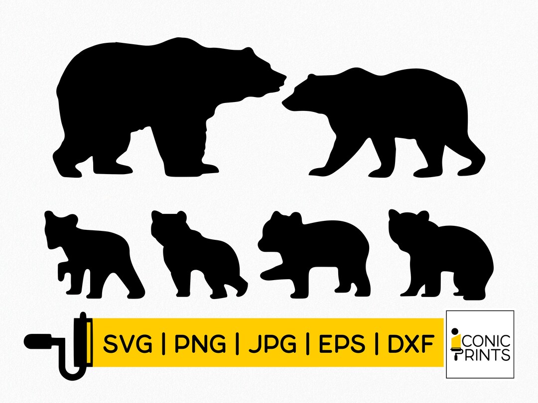 Mama Bear Svg Papa Bear Svg Baby Bear Svg Black Bear Svg Family Bear