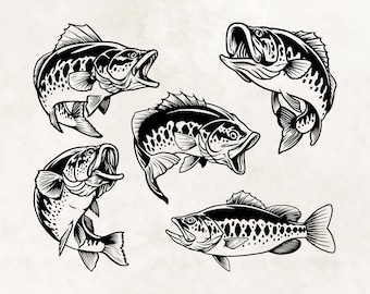 Bass Fishing Svg| Fishing Svg| Bass Fish Svg| Bass Clipart| Bass Vector| Bass Cricut| Bass Cut file| Fish Svg| Fish Hook Svg| Fishing PNG