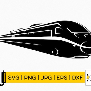 Train Svg / Bullet Train Svg / Train Clipart / Train png / Travel Svg / Cut file for Cricut / Silhouette / Png Eps Dxf / Descarga instantánea