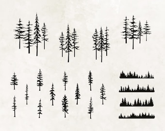 Tree Silhouette Svg| Pine tree svg| Pine tree silhouette| Evergreen tree svg| Pine tree Cricut| Pine tree clipart| Pine tree cutfile