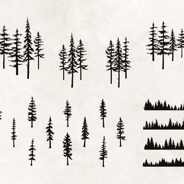 Tree Silhouette Svg| Pine tree svg| Pine tree silhouette| Evergreen tree svg| Pine tree Cricut| Pine tree clipart| Pine tree cutfile