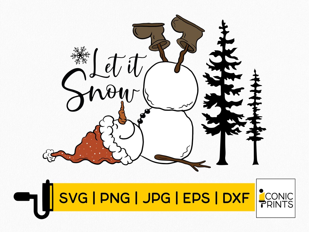 Let It Snow Svg | Christmas Tree Svg | Snowflake Svg | Snowman Face Svg ...
