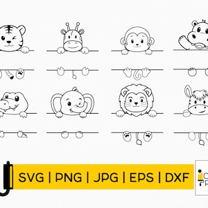 Safari Dieren Svg Bundel| Babydieren Svg| Dierentuindieren Svg| Dieren Svg| Baby Safari Dieren Svg| Schattige dieren Svg Png| Directe download