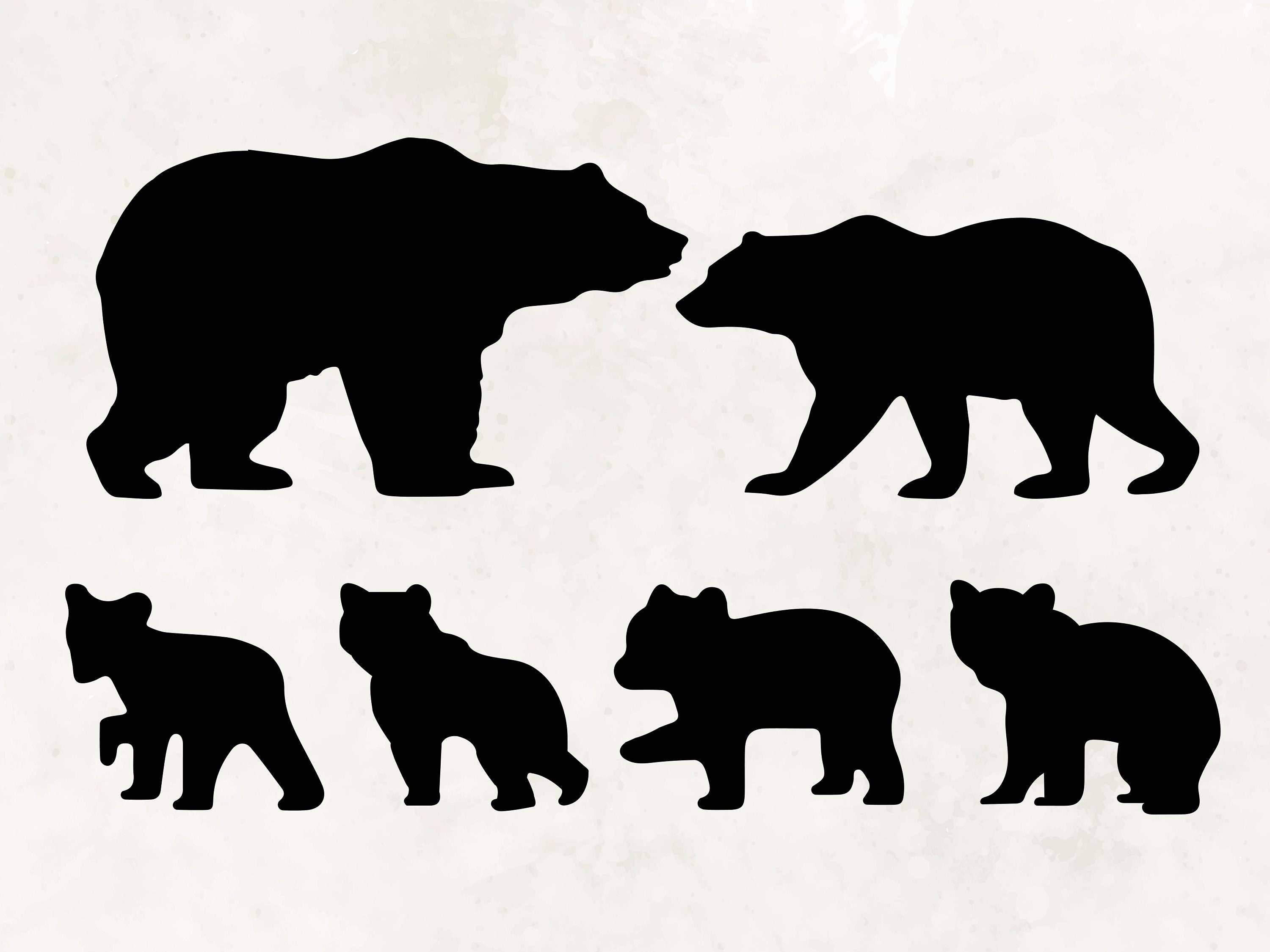Mama Bear Svg| Papa Bear Svg| Baby Bear Svg| Black Bear Svg| Family Bear Silhouette Svg| Mama Bear Png| Bear Body Svg| Bear Cricut File
