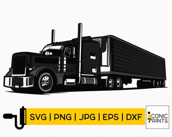 Semi Truck Svg | Truck Driver Svg| Trucker Svg| US Truck Svg | Svg files for cricut | Svg , Png , Dxf , Eps | Silhouette | Laser Cut File