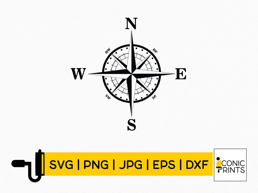 Compass Svg Png| Nautical Compass Svg| Compass Rose Svg| Adventure Svg ...