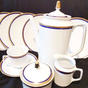 Bavaria, Germany, Vintage Porcelain Coffee 21 Pieces Set.