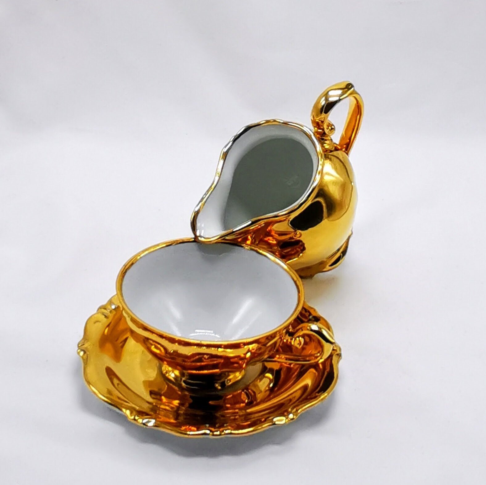 Bavarian Vintage Porcelain Tea and Coffee Set With Gold Gilding - Etsy