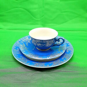 Light Blue and White Vintage Handmade German Single Mini Tea Set: A Delightful Addition to Your Collection