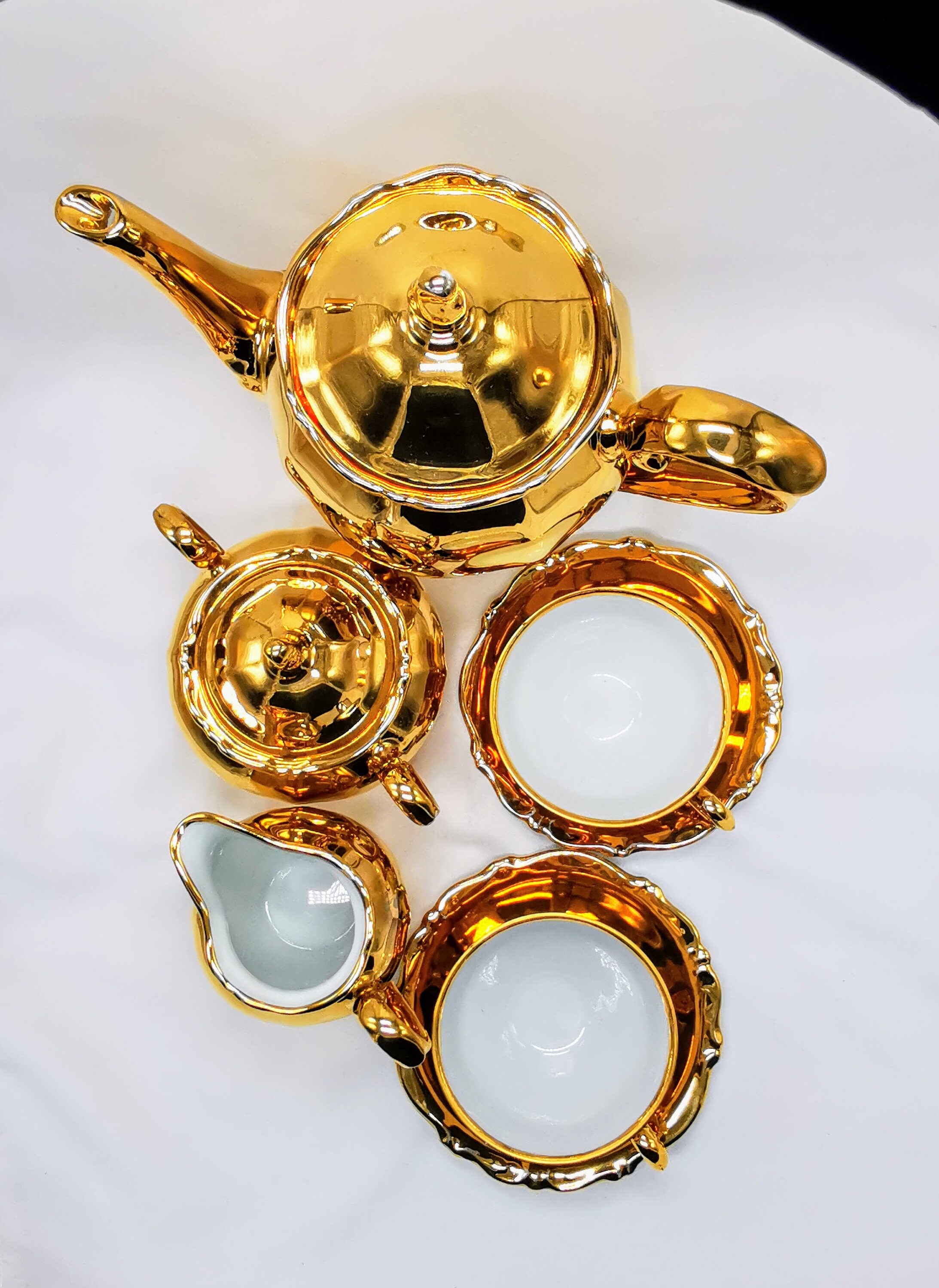 Bavarian Vintage Porcelain Tea and Coffee Set With Gold Gilding - Etsy