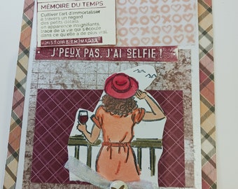 Carte scrapée "#pause"