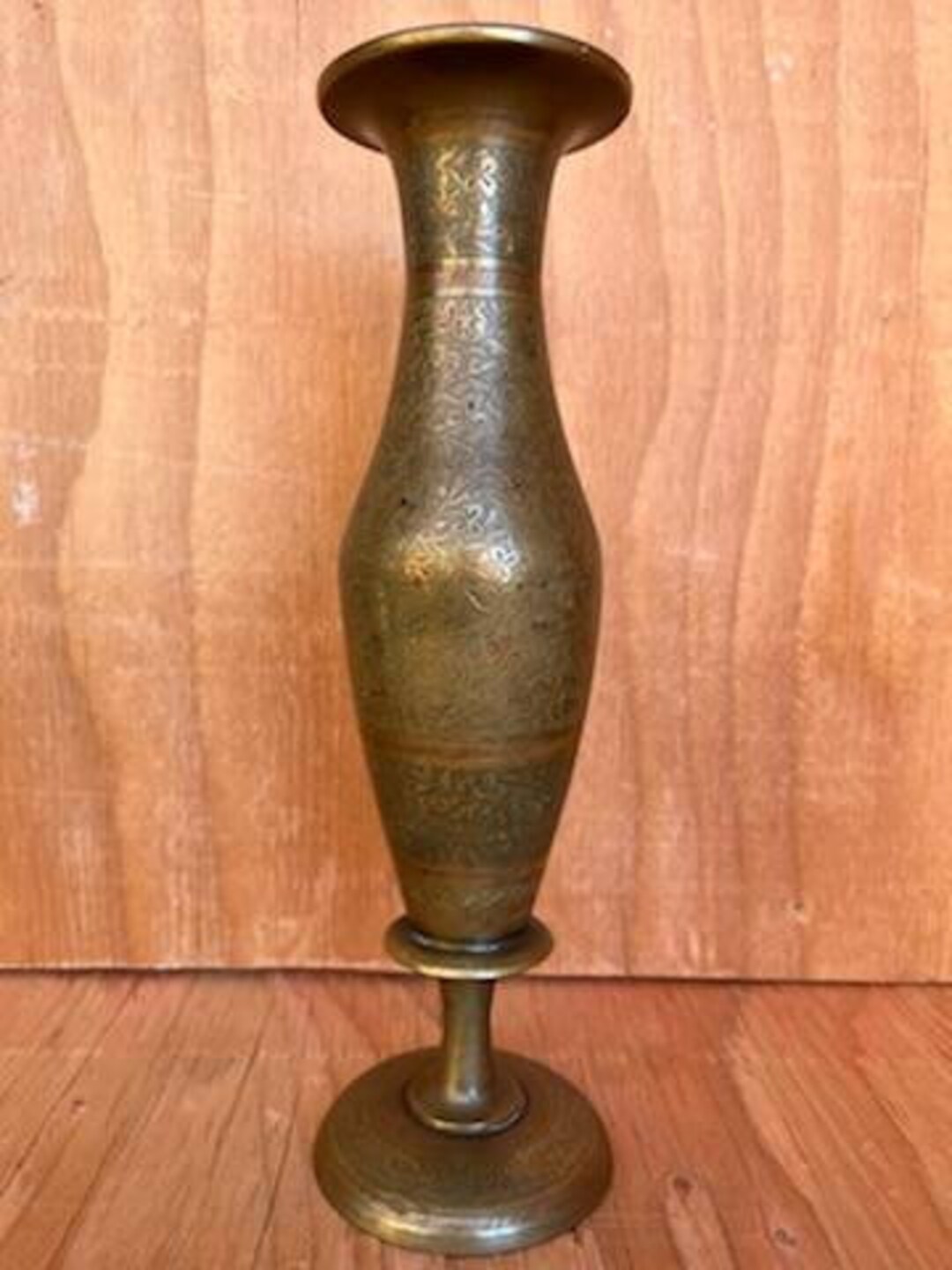 Vintage Brass Floral Vase Etsy