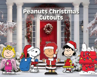 Recortes navideños de Peanuts / Letreros de jardín de Snoopy, Charlie Brown, Lucy y Sally / Decoración navideña para exteriores