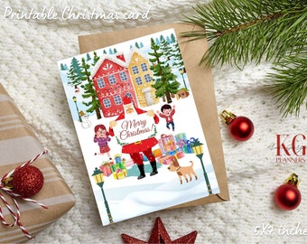 Printable Christmas card ! Digital card for Christmas ! Print as many as you need !