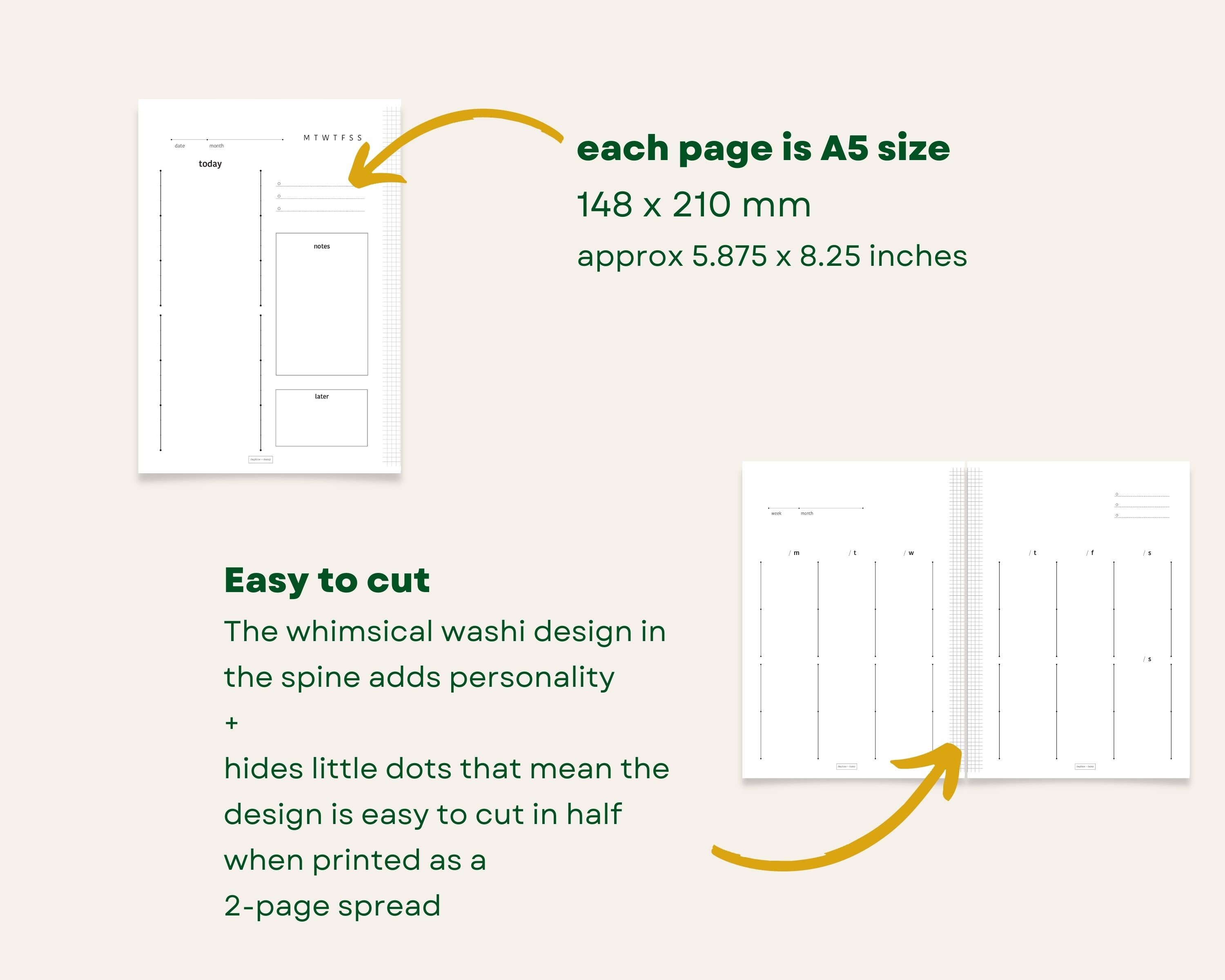 Bundle of A5 Minimalist Planner Insert Designs Daily Weekly Etsy
