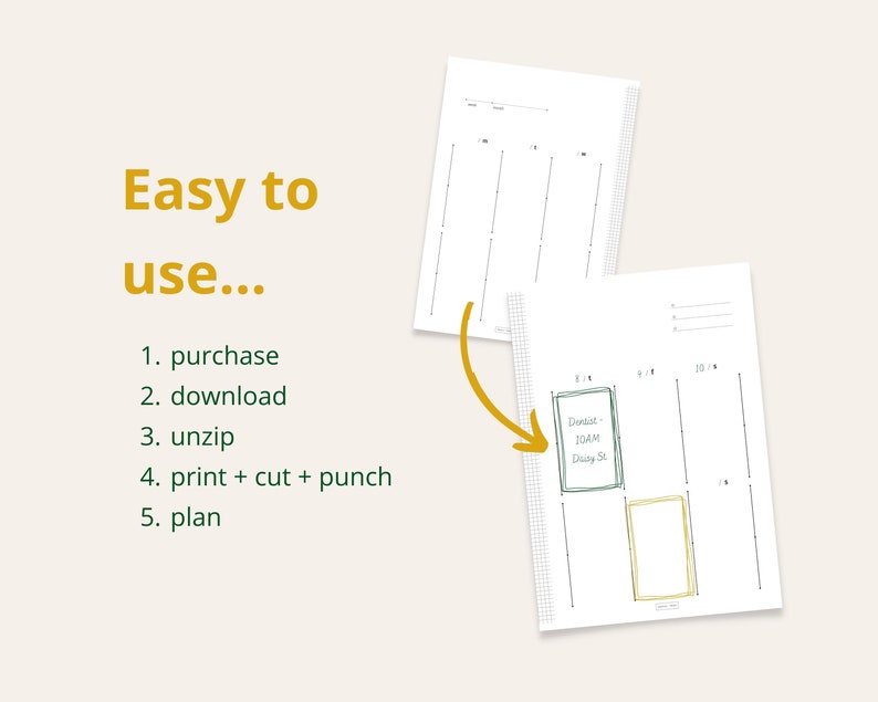 Bundle of A5 Minimalist Planner Insert Designs Daily Weekly Etsy