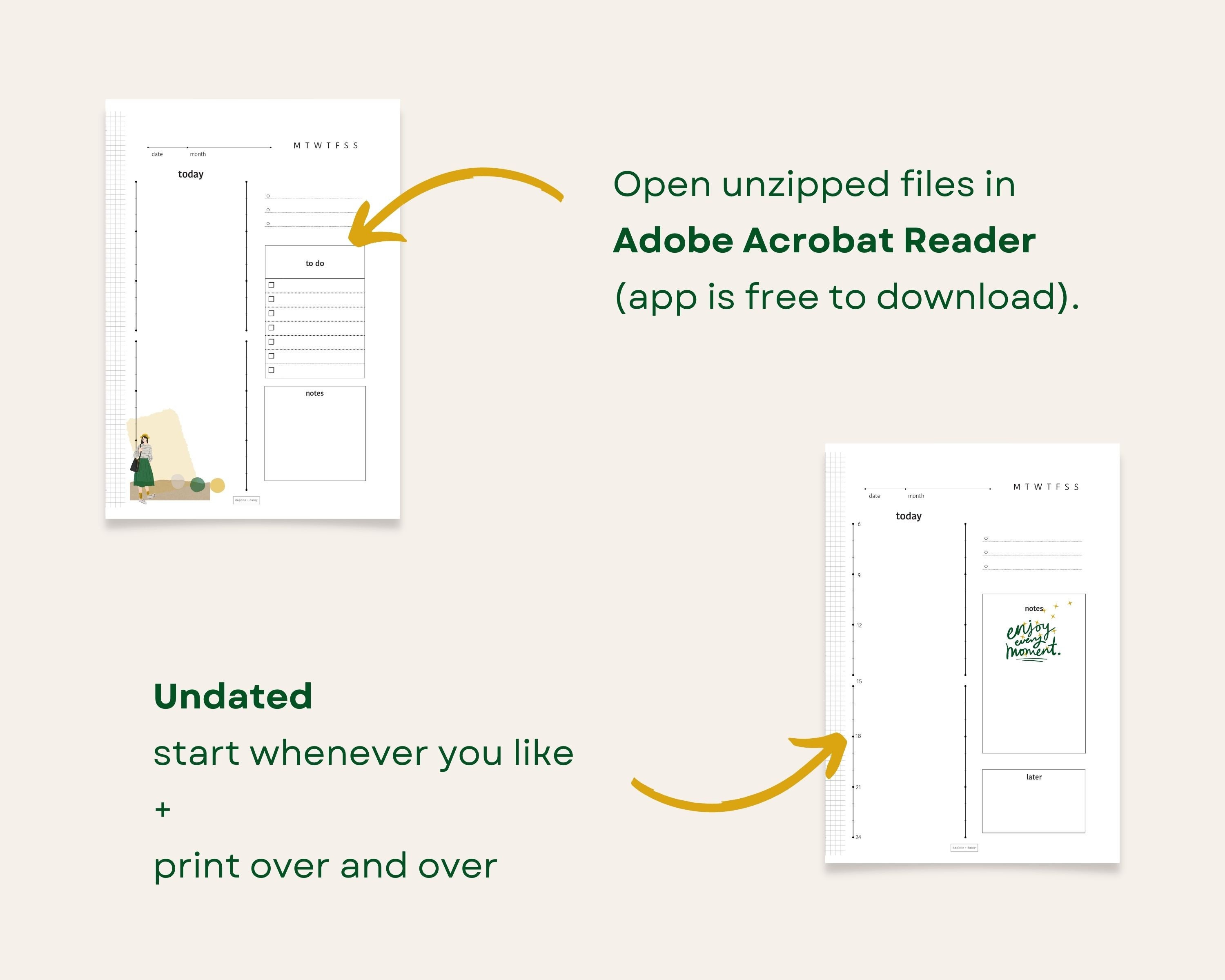 Bundle of A5 Minimalist Planner Insert Designs Daily Weekly Etsy