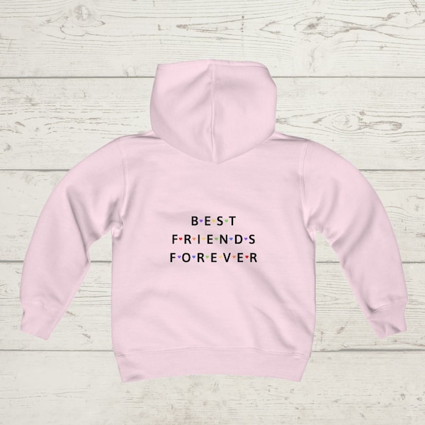 Youth Best Friends Forever Hoodie, Matching Best Friend Hoodies Gift For Her, Trendy Sweatshirt, Y2K Aesthetic, Bestie Sweater, BFF Hoodie
