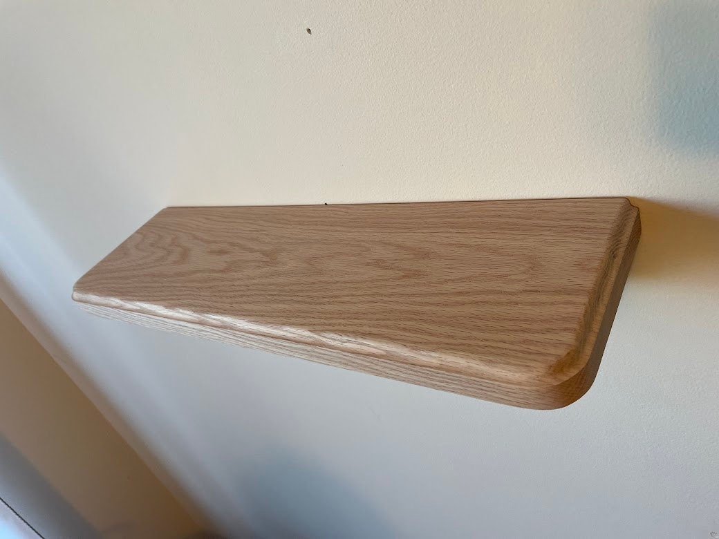 20 Inch Red Oak Shelf With Rounded Corners and Routered With a 'roman