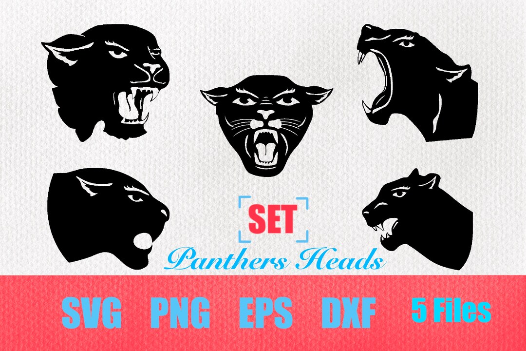 Panther Head SVG, Panther Heads Svg, Panthers Logo Svg, Wild Panthers