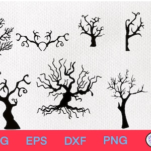 Halloween Tree Svg - Halloween Tree Ornament - Scary Trees Bundle Svg - Spooky Halloween Trees Clipart - Spooky Halloween Trees Svg Designs