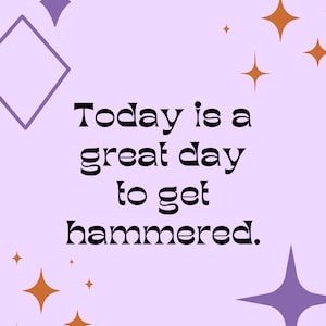 Get Hammered Funny Poster College Room