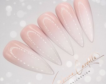 Press On Nails "Klassischer Babyboomer" In 13 verschiedenen Längen und Formen | 10er oder 20er Tip-Set |