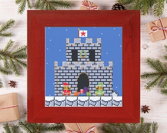 Super Mario - 8-bit Christmas PDF Cross Stitch Pattern, DMC