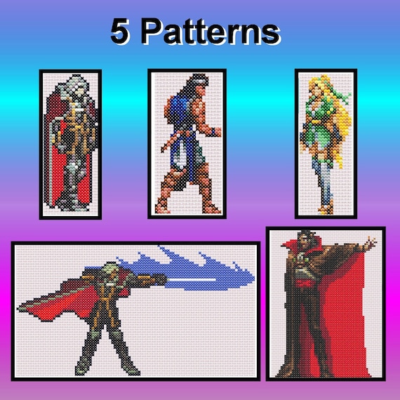 Castlevania Symphony of Night Cross Stitch Pattern Set - Alucard