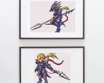 Final Fantasy IV - Kain Highwind - Pair of Cross Stitch