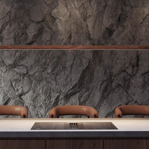 Black walnut linear chandelier, elegant wood pendant light for kitchen island and dining table WALNOIR