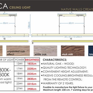 Lámpara de araña lineal de madera de roble, Iluminación de isla de cocina, Lámpara colgante de madera, Lámpara hecha a mano, Lámpara de techo de madera, Lámpara escandinava ARCA imagen 18