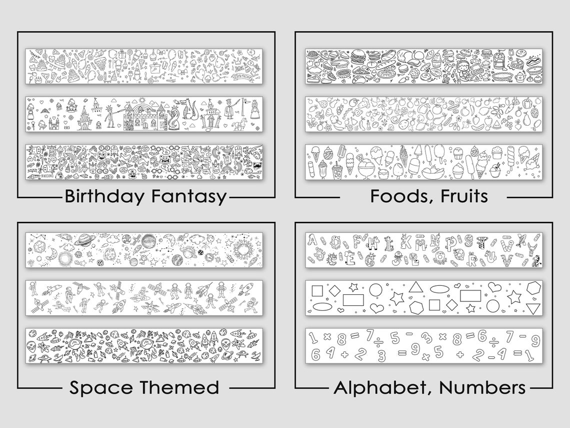 Foods Fruits Huge Coloring Poster Giant Large Colouring Page - Etsy