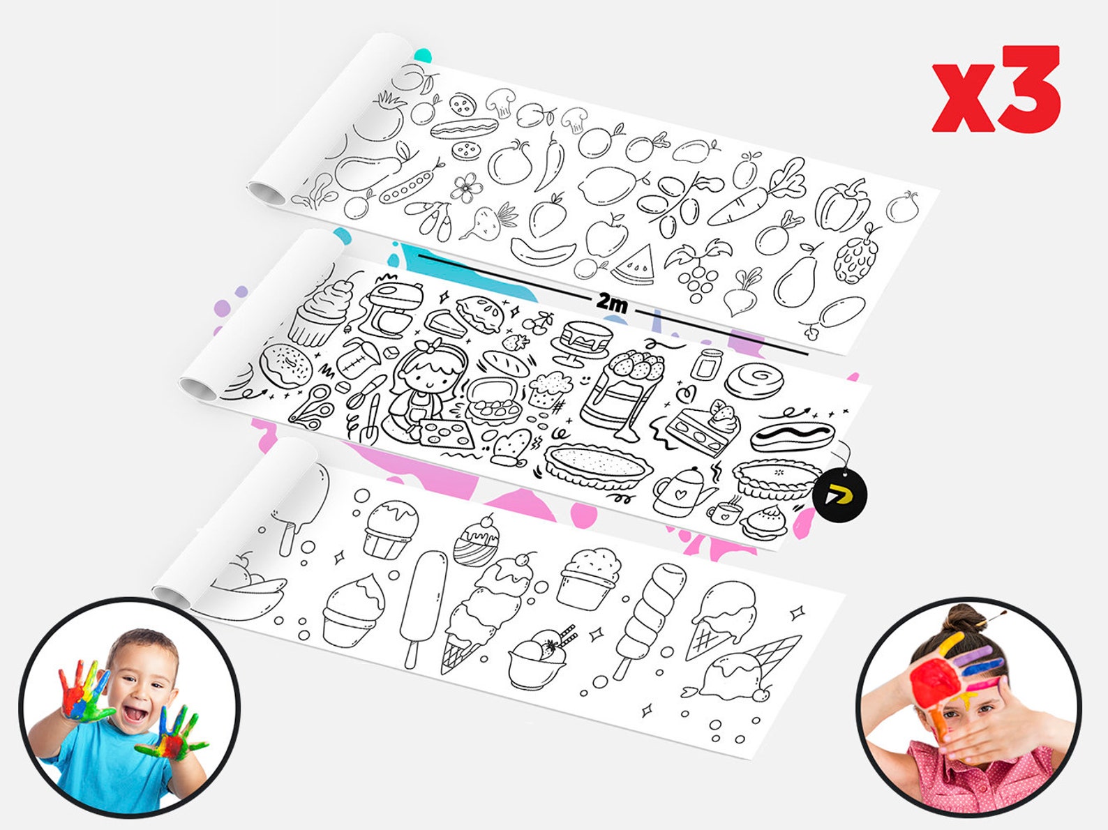 Foods Fruits Huge Coloring Poster Giant Large Colouring Page - Etsy