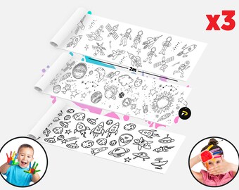 Space Themed Huge Coloring Poster, Giant Large Colouring Page Sheet Banner, Kids Coloring, Gift for Boy Girl, Fun Kids Activities