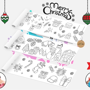 Weihnachten riesiges Färbung Poster, Weihnachten Kinder Aktivitäten Färbung Rolle, riesige große Malseite Blatt Banner, Weihnachtsgeschenk für Jungen-Mädchen