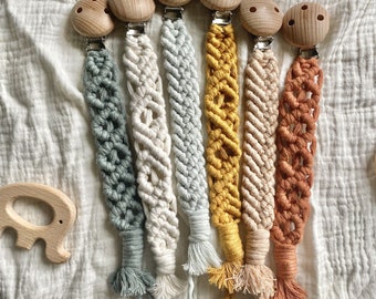 Macramé Speenkoord Handarbeit: Baby Accesoires, Kraamcadeau, Babyshower Geschenke
