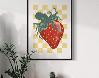 Octo Beere Kunstdruck - Fruit de Mer Illustrationen - Küchenkunst - A5, A4, A3