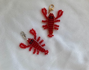 Hummer Charm: Handgemachter Roter Glas Ocean Schlüsselanhänger