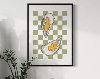 Passion Oyster Kunstdruck - Fruit de Mer Illustrationen - Küchenkunst - A5, A4, A3