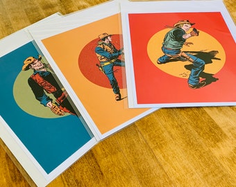 Western Comic Book Art Print: Cowboy Pop Art (10x12 Unframed)