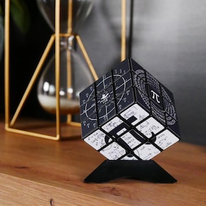 Pi Puzzle Cube – Math 3x3 Geeky Science Decorative Puzzle for Mathematicians (5.7 cm, Stand Included)