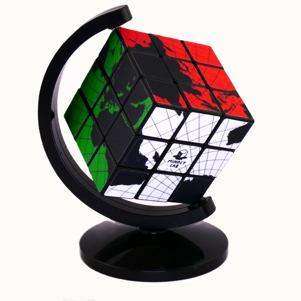 World Map Puzzle Cube – 3x3 Decorative Globe Geography Puzzle, Gift for ...