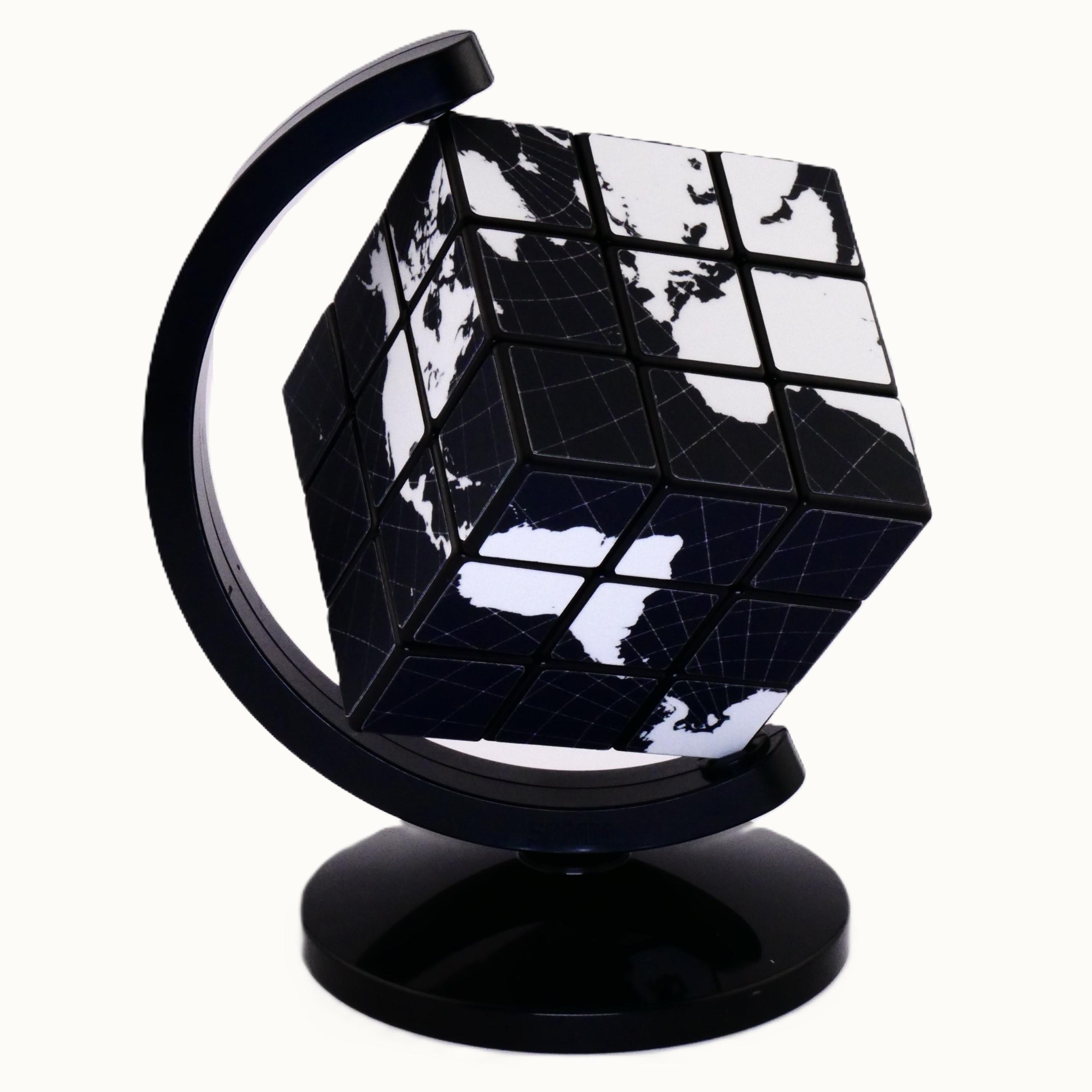 World Map Puzzle Cube – 3x3 Decorative Globe Geography Puzzle, Gift for ...